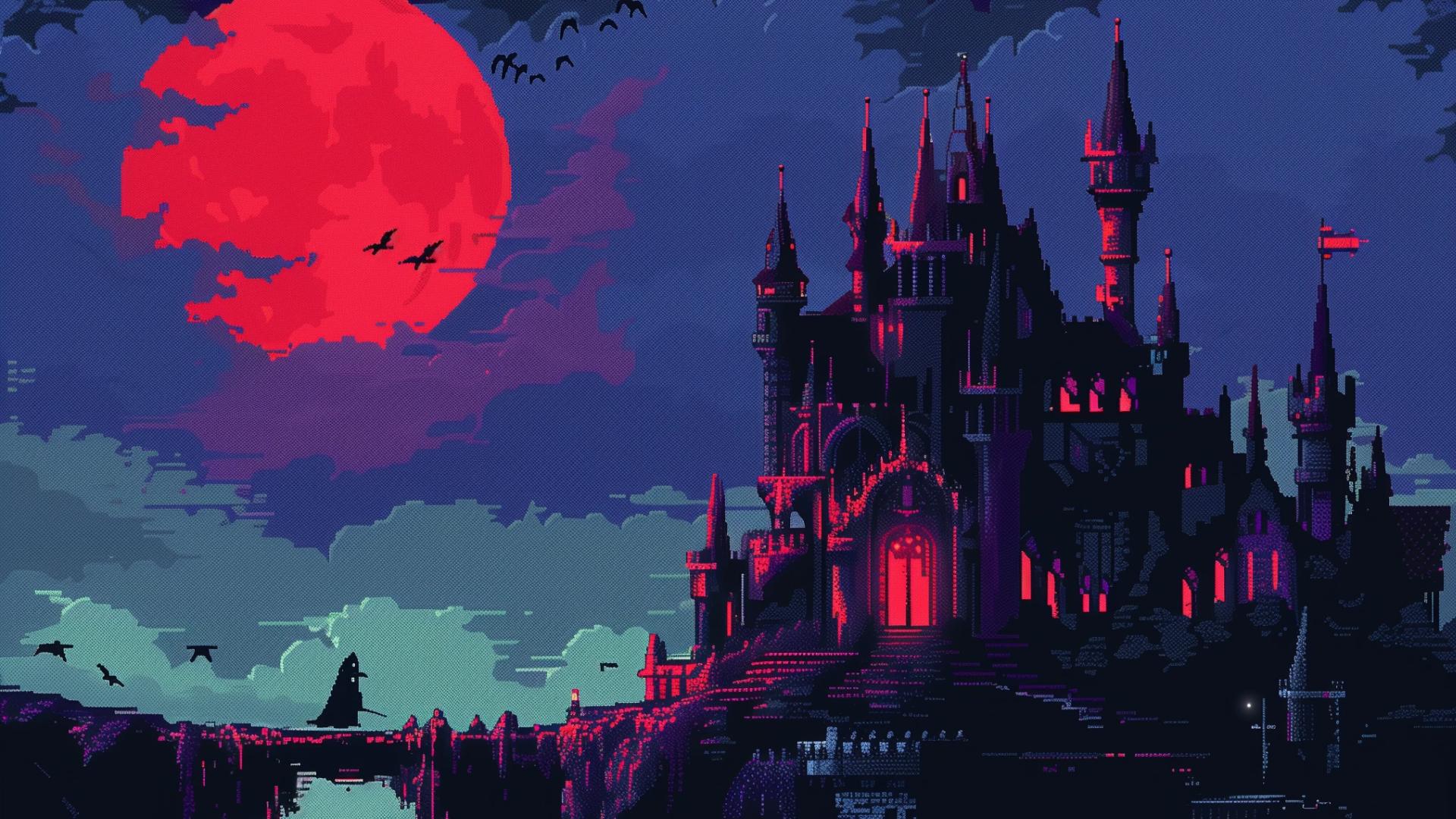 Castlevania moon imagined by AI