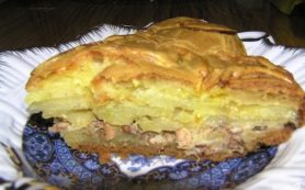 Пирог с сайрой в духовке