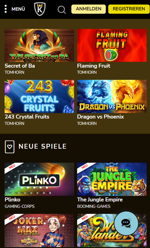  Application mobile de Kings Chance Casino pour jouer en ligne