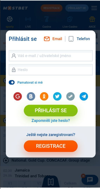 Registraci a přihlášení