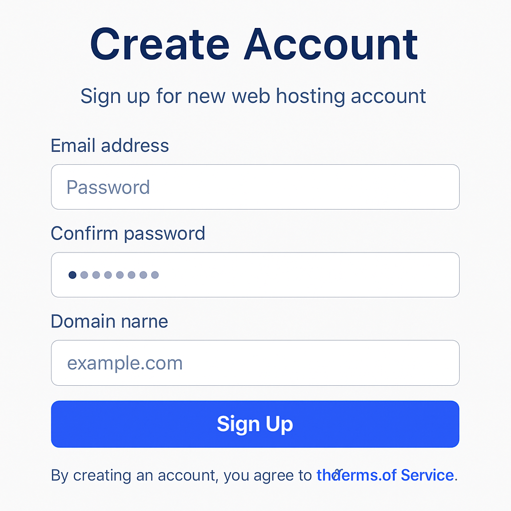 Создание учетной записи на новом хостинге